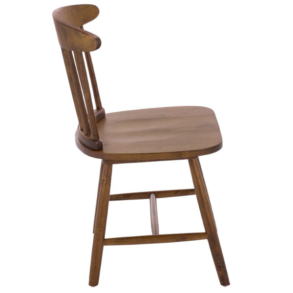 Safavieh Gregor Solid Rubberwood Dining Chair Warm Natural Finish for Modern Farmhouse Tables Walnut DCH5901A-SET2