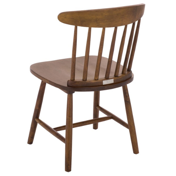 Safavieh Gregor Solid Rubberwood Dining Chair Warm Natural Finish for Modern Farmhouse Tables Walnut DCH5901A-SET2