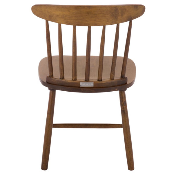 Safavieh Gregor Solid Rubberwood Dining Chair Warm Natural Finish for Modern Farmhouse Tables Walnut DCH5901A-SET2