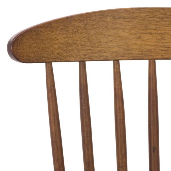 Safavieh Gregor Solid Rubberwood Dining Chair Warm Natural Finish for Modern Farmhouse Tables Walnut DCH5901A-SET2