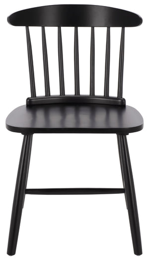 Safavieh Gregor Solid Rubberwood Dining Chair Warm Natural Finish for Modern Farmhouse Tables Black DCH5901B-SET2