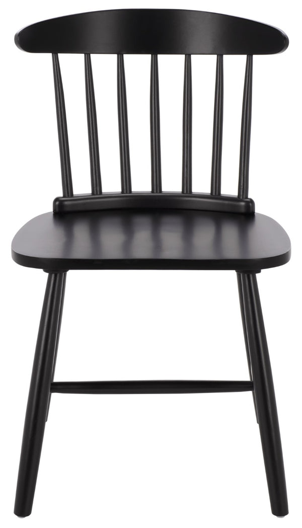 Safavieh Gregor Solid Rubberwood Dining Chair Warm Natural Finish for Modern Farmhouse Tables Black DCH5901B-SET2