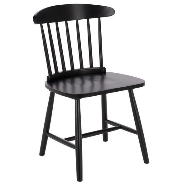 Safavieh Gregor Solid Rubberwood Dining Chair Warm Natural Finish for Modern Farmhouse Tables Black DCH5901B-SET2