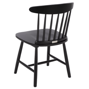 Safavieh Gregor Solid Rubberwood Dining Chair Warm Natural Finish for Modern Farmhouse Tables Black DCH5901B-SET2