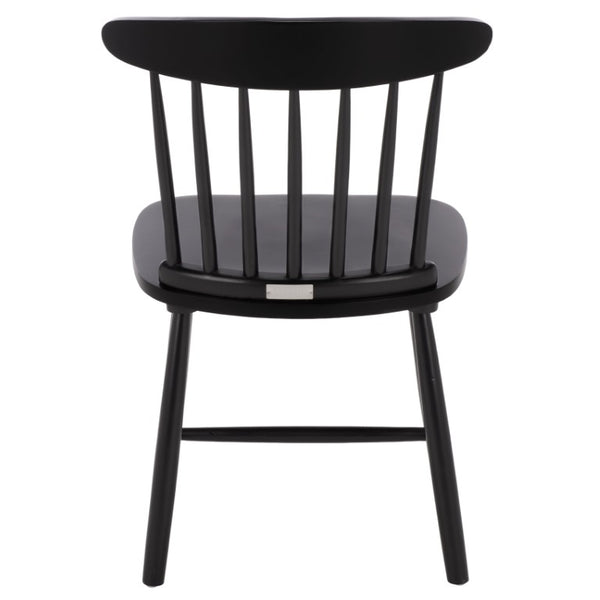 Safavieh Gregor Solid Rubberwood Dining Chair Warm Natural Finish for Modern Farmhouse Tables Black DCH5901B-SET2
