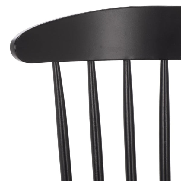 Safavieh Gregor Solid Rubberwood Dining Chair Warm Natural Finish for Modern Farmhouse Tables Black DCH5901B-SET2