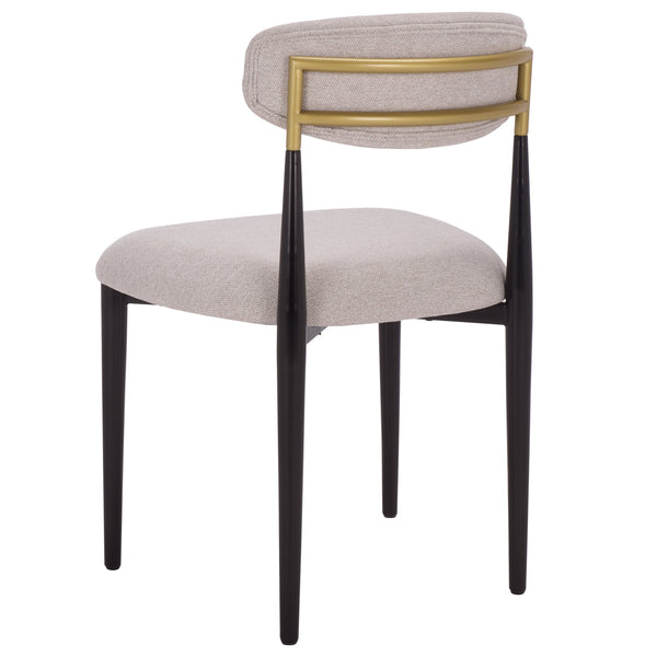 Safavieh Covelle Dining Chair – Luxurious Black & Gold Or Elegant Dove Grey Linen For Modern Dining Comfort Black Gold ,Dove Grey Metal ,Fabric ,Foam Dch6400a-set2