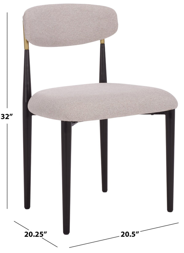 Safavieh COVELLE Dining Chair - Black & Gold or Dove Grey - Modern Comfort & Style for Elegant Dining Spaces DCH6400A-SET2