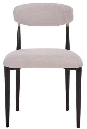 Safavieh Covelle Dining Chair – Luxurious Black & Gold Or Elegant Dove Grey Linen For Modern Dining Comfort Black Gold ,Dove Grey Metal ,Fabric ,Foam Dch6400a-set2