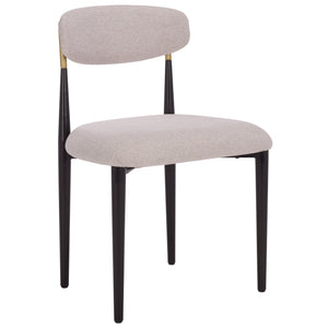 Safavieh Covelle Dining Chair – Luxurious Black & Gold Or Elegant Dove Grey Linen For Modern Dining Comfort Black Gold ,Dove Grey Metal ,Fabric ,Foam Dch6400a-set2