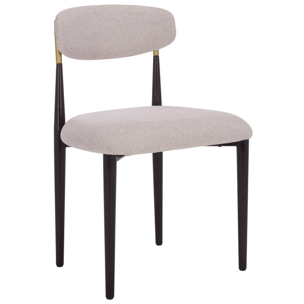Safavieh Covelle Dining Chair – Luxurious Black & Gold Or Elegant Dove Grey Linen For Modern Dining Comfort Black Gold ,Dove Grey Metal ,Fabric ,Foam Dch6400a-set2