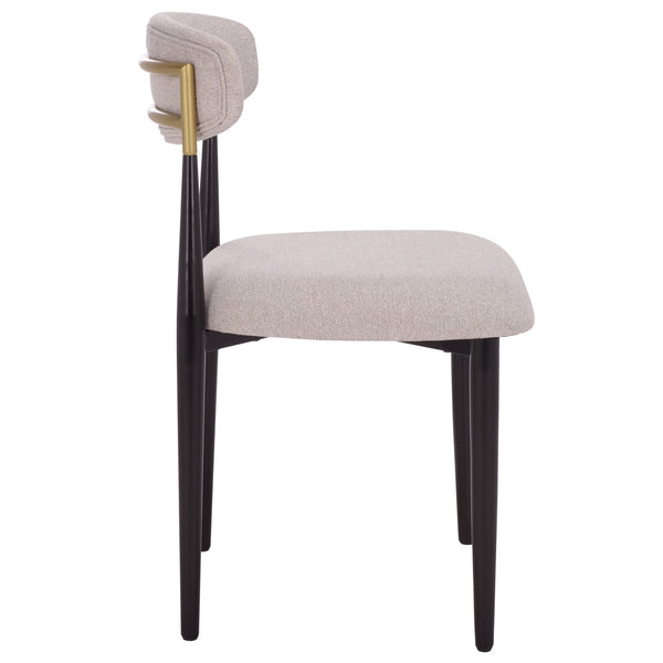Safavieh Covelle Dining Chair – Luxurious Black & Gold Or Elegant Dove Grey Linen For Modern Dining Comfort Black Gold ,Dove Grey Metal ,Fabric ,Foam Dch6400a-set2