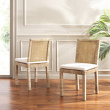 Safavieh Tojo Cane Dining Chair W/ Cushion DCH6502B-SET2