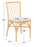 Safavieh Austri Dining Chair W/ Cushion Natural Wood DCH6503A-SET2