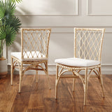 Safavieh Austri Dining Chair W/ Cushion Natural Wood DCH6503A-SET2