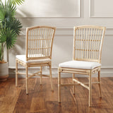 Safavieh Arne Dining Chair W/ Cushion Natural Wood DCH6504A-SET2