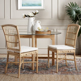 Safavieh Arne Dining Chair W/ Cushion Natural Wood DCH6504A-SET2