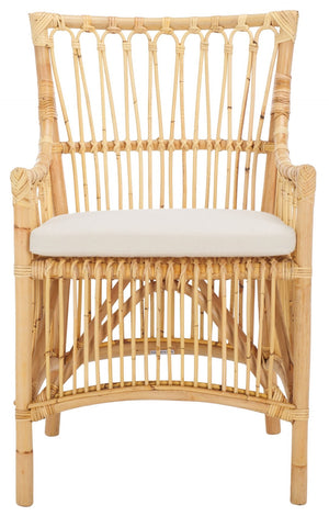 Safavieh Zorianna Dining Chair With Removable Cushion - Handcrafted Rattan, Stylish Support For Dining Areas DCH6505A