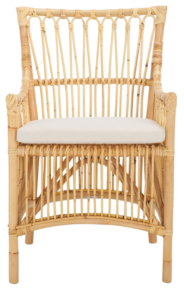 Safavieh Zorianna Dining Chair With Removable Cushion - Handcrafted Rattan, Stylish Support For Dining Areas DCH6505A