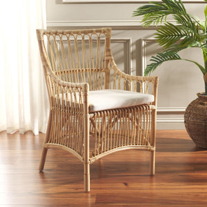 Safavieh Zorianna Dining Chair With Removable Cushion - Handcrafted Rattan, Stylish Support For Dining Areas DCH6505A