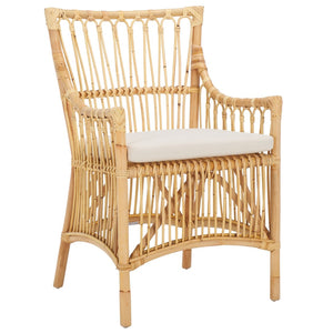 Safavieh Zorianna Dining Chair With Removable Cushion - Handcrafted Rattan, Stylish Support For Dining Areas DCH6505A