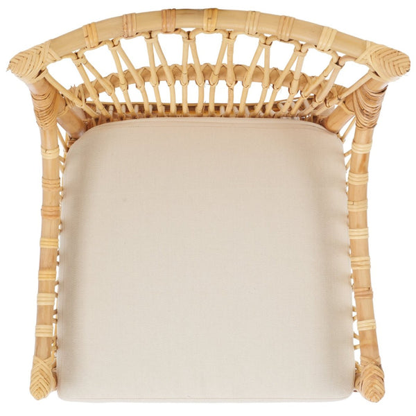 Safavieh Zorianna Dining Chair With Removable Cushion - Handcrafted Rattan, Stylish Support For Dining Areas DCH6505A