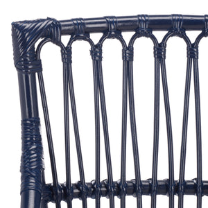 Zorianna Woven Rattan Dining Chair With Padded Cushion — Coastal Handmade Accent Seat For Comfort And Style