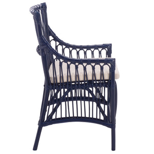 Zorianna Woven Rattan Dining Chair With Padded Cushion — Coastal Handmade Accent Seat For Comfort And Style