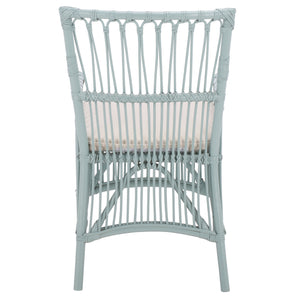 Zorianna Woven Rattan Dining Chair With Padded Cushion — Coastal Handmade Accent Seat For Comfort And Style