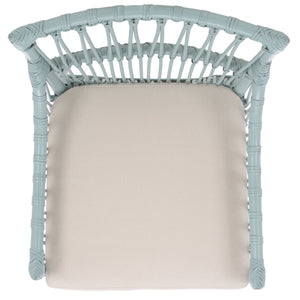 Zorianna Woven Rattan Dining Chair With Padded Cushion — Coastal Handmade Accent Seat For Comfort And Style