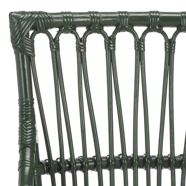 Zorianna Woven Rattan Dining Chair With Padded Cushion — Coastal Handmade Accent Seat For Comfort And Style
