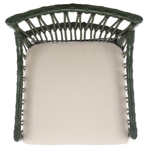 Zorianna Woven Rattan Dining Chair With Padded Cushion — Coastal Handmade Accent Seat For Comfort And Style