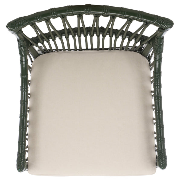 Zorianna Woven Rattan Dining Chair With Padded Cushion — Coastal Handmade Accent Seat For Comfort And Style