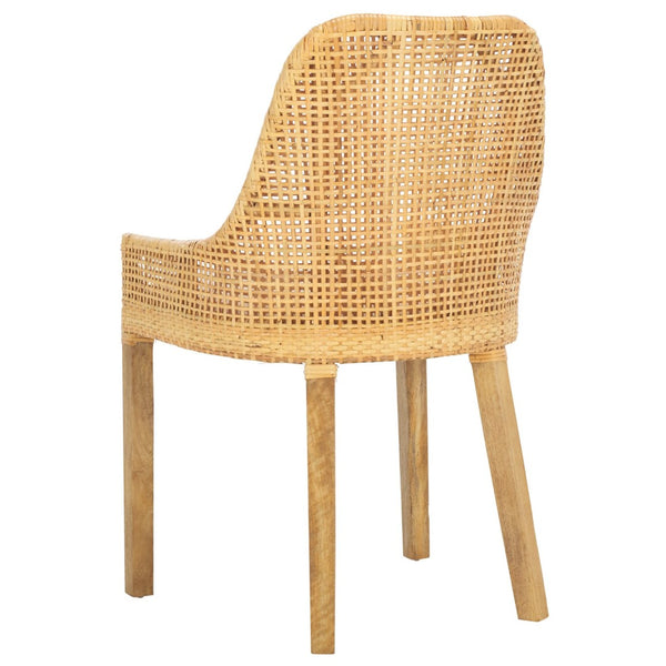 Safavieh Altha Modern Dining Chair With Plush Cushion - Stylish Rattan Barrel Back & Sturdy Mango Wood Legs DCH6506A