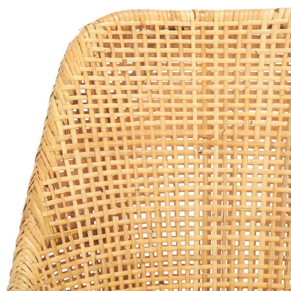 Safavieh Altha Modern Dining Chair With Plush Cushion - Stylish Rattan Barrel Back & Sturdy Mango Wood Legs DCH6506A