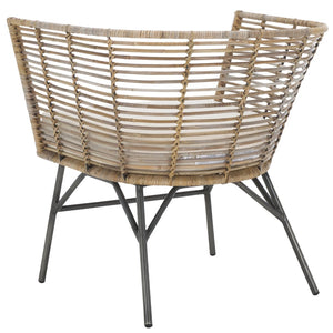 Safavieh Camira Dining Chair With Cushion - Coastal Charm, Ergonomic Support, And Modern Black Metal Legs DCH6507A