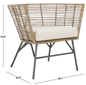 Safavieh Camira Dining Chair With Cushion - Coastal Charm, Ergonomic Support, And Modern Black Metal Legs DCH6507A