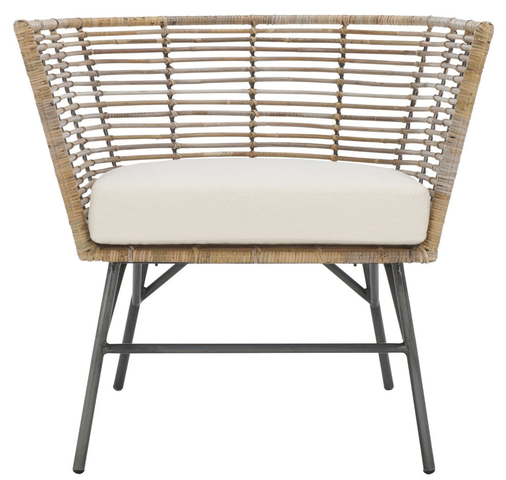 Safavieh Camira Dining Chair With Cushion - Coastal Charm, Ergonomic Support, And Modern Black Metal Legs DCH6507A