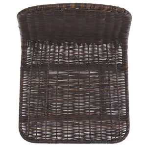 Safavieh Minerva Weaved Dining Chair - Chic Light Natural Design With Sturdy Black Metal Frame For Elegance Dark Brown ,Black Metal & Rattan Dch6508b-set2