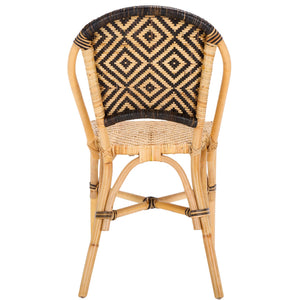 Safavieh Callidora Dining Chair - Stylish Natural & Black Rattan Design For Modern Dining Spaces, 1'x1' Natural ,Black Rattan,Lesio Dch6509a