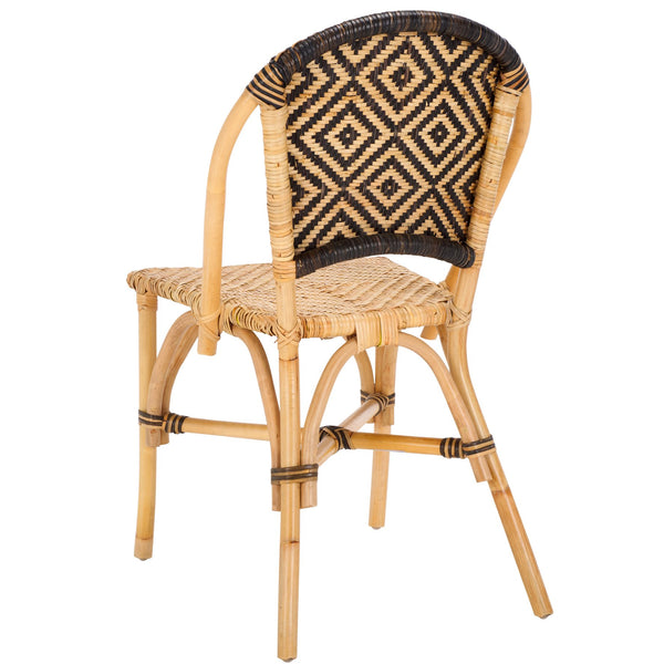 Safavieh Callidora Dining Chair - Stylish Natural & Black Rattan Design For Modern Dining Spaces, 1'x1' Natural ,Black Rattan,Lesio Dch6509a