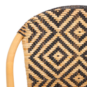 Safavieh Callidora Dining Chair - Stylish Natural & Black Rattan Design For Modern Dining Spaces, 1'x1' Natural ,Black Rattan,Lesio Dch6509a