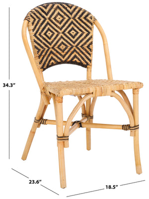 Safavieh Callidora Dining Chair - Stylish Natural & Black Rattan Design For Modern Dining Spaces, 1'x1' Natural ,Black Rattan,Lesio Dch6509a