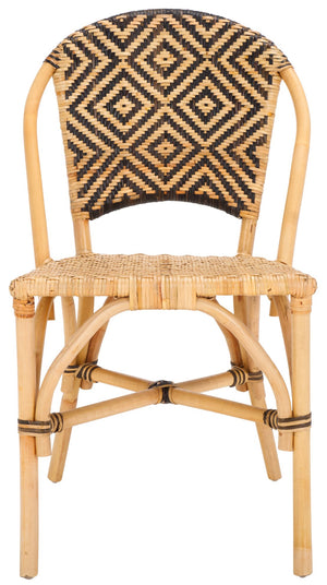 Safavieh Callidora Dining Chair - Stylish Natural & Black Rattan Design For Modern Dining Spaces, 1'x1' Natural ,Black Rattan,Lesio Dch6509a