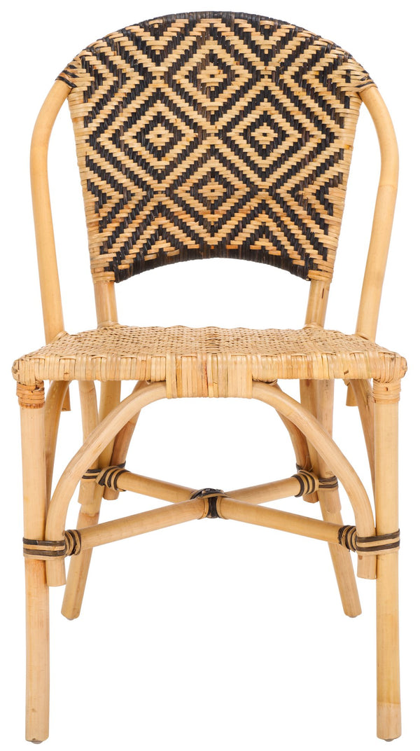 Safavieh Callidora Dining Chair - Stylish Natural & Black Rattan Design For Modern Dining Spaces, 1'x1' Natural ,Black Rattan,Lesio Dch6509a