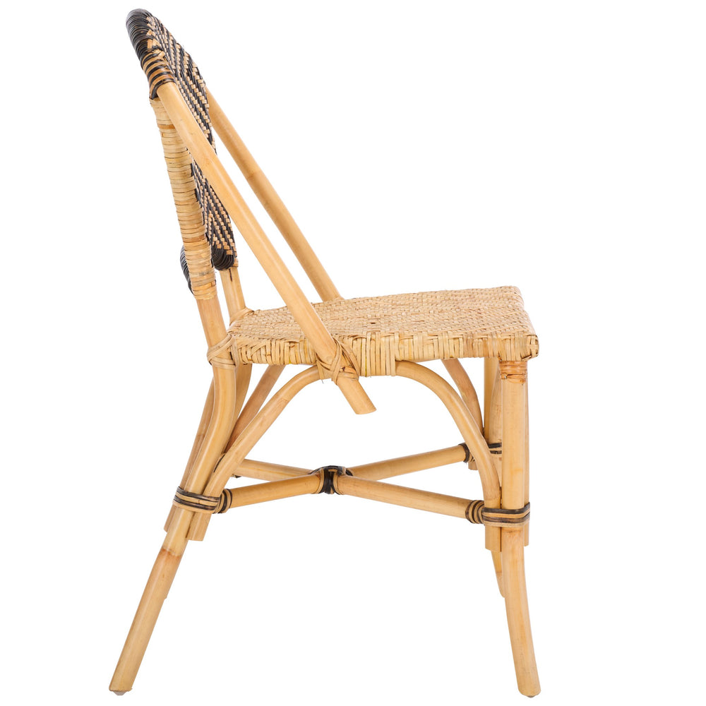 Safavieh Callidora Dining Chair - Stylish Natural & Black Rattan Design For Modern Dining Spaces, 1'x1' Natural ,Black Rattan,Lesio Dch6509a