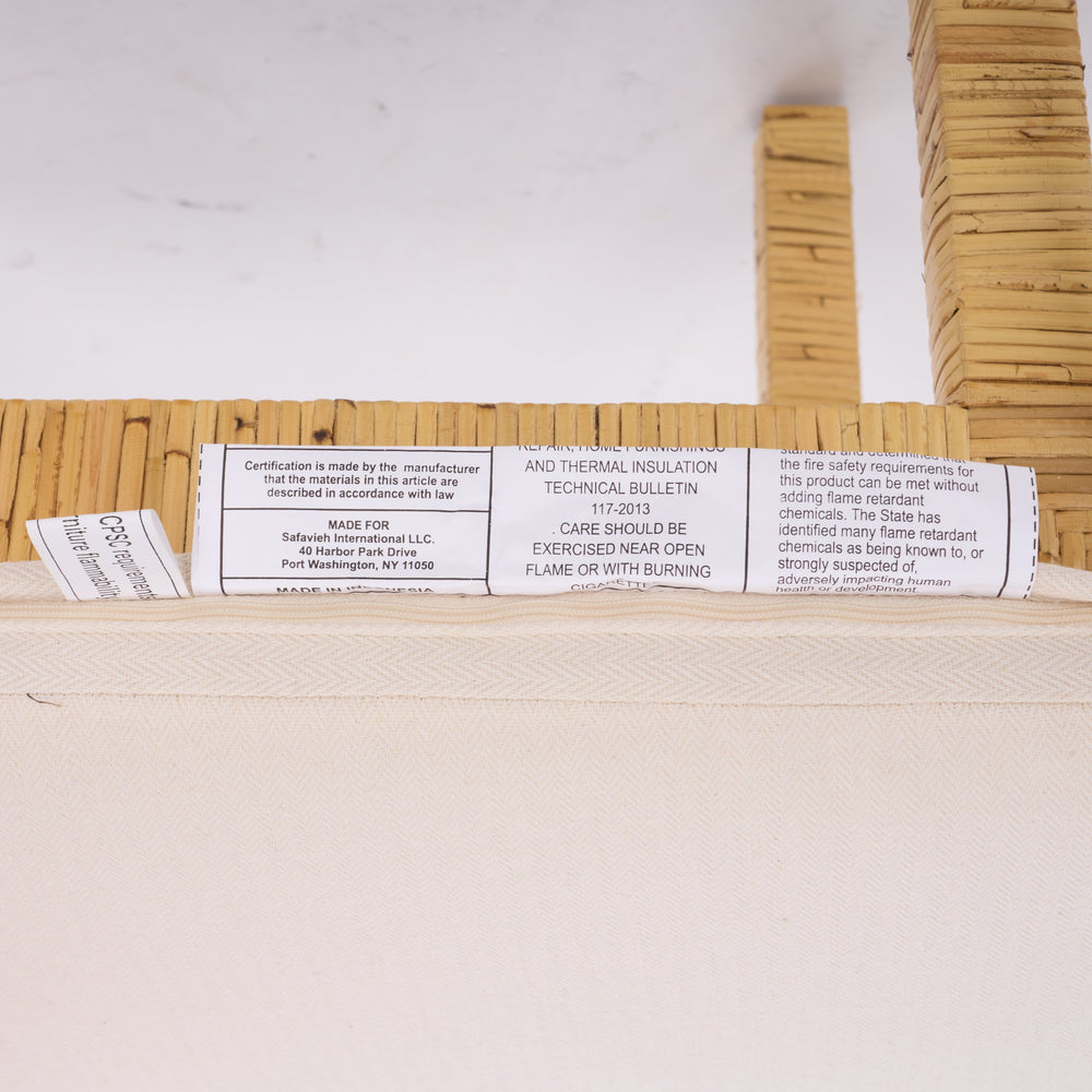 Safavieh Tojo Cane Rounded Back Dining Chair Set Of 2 - Natural & White Finish, Elegant Comfort For Dining Natural ,White Lesio,Mango Wood Dch6510a-set2