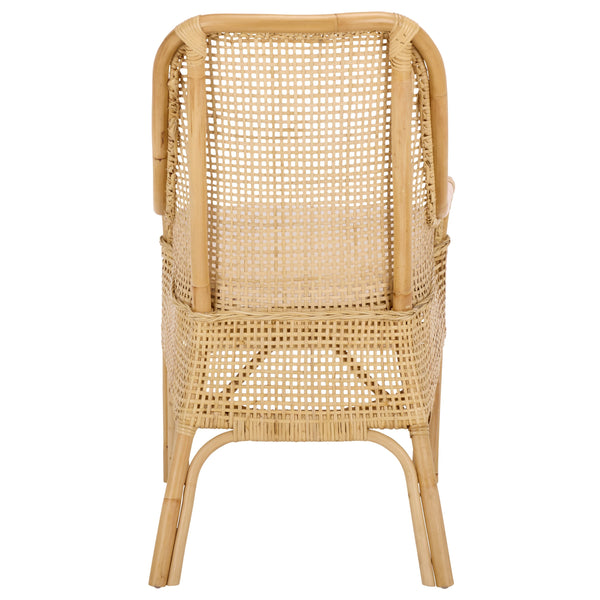 Alina Rattan Dining Chair With Removable Padded Cushion — Coastal Texture, Modern Scandinavian Charm