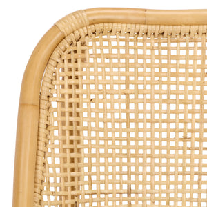 Alina Rattan Dining Chair With Removable Padded Cushion — Coastal Texture, Modern Scandinavian Charm