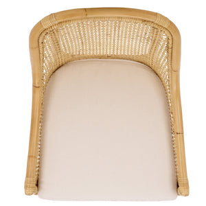 Alina Rattan Dining Chair With Removable Padded Cushion — Coastal Texture, Modern Scandinavian Charm